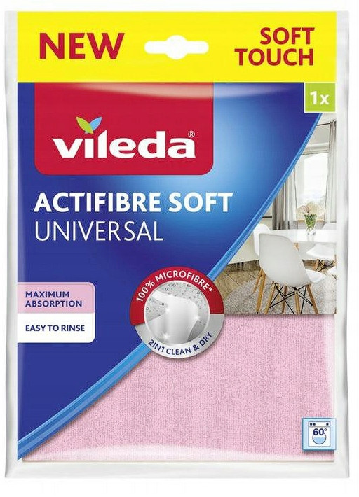 Ścierka Mikrofibra Mikrofaza Vileda Universal w Opakowaniu 1 szt. Różowy
